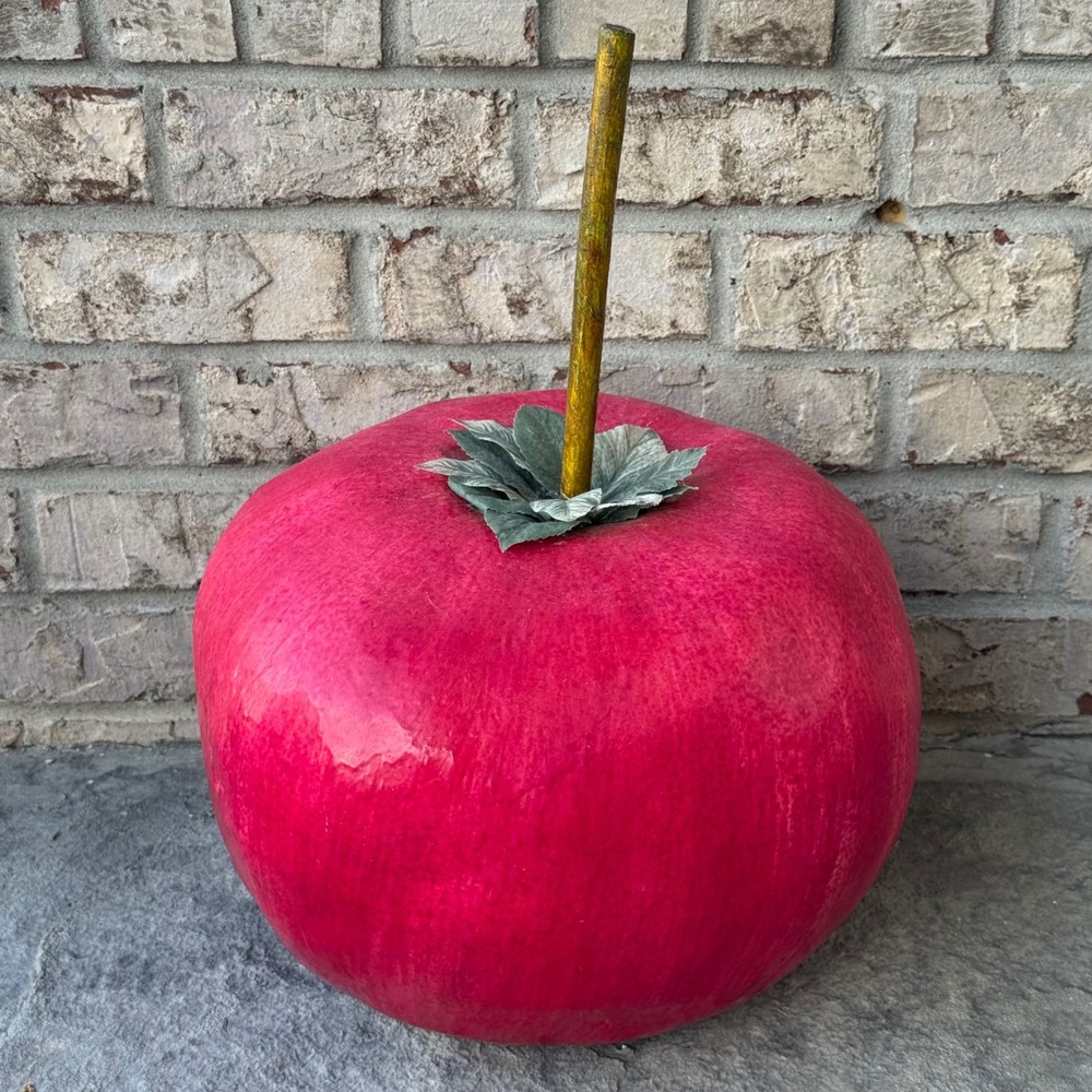 Giant Apple Prop Decor Red Oversized Fruit Sculpture 21in Stem Lightweight